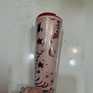 Starbucks 24 oz Celestial Cold Cup Stars & Moons Rose Gold Limited Edition